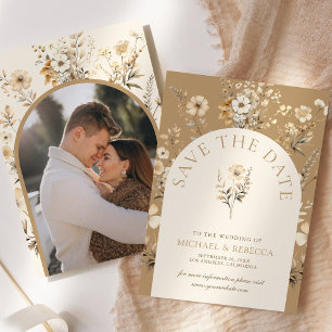 Reserva La Fecha Boda Otoño Bohemio de Flor Silvestre Fotografía