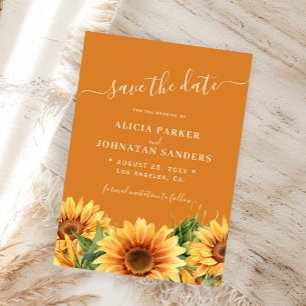 Reserva La Fecha Boda otoño floral boho rústico naranja óxido