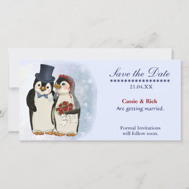 Reserva La Fecha Boda Penguin (Anverso)