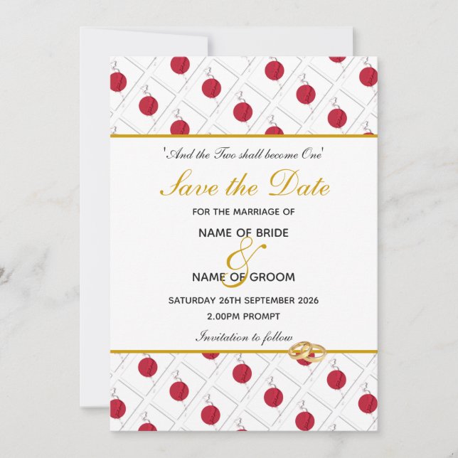 Reserva La Fecha Boda personalizado de FLAG de JAPÓN (Anverso)