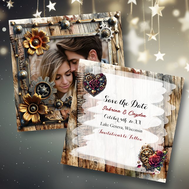 Reserva La Fecha Boda personalizado romántico de Steampunk (Subido por el creador)