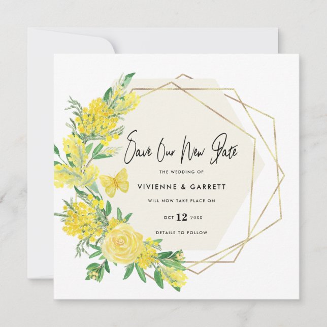 Reserva La Fecha Boda pospuesto Boda de nueva fecha (Anverso)