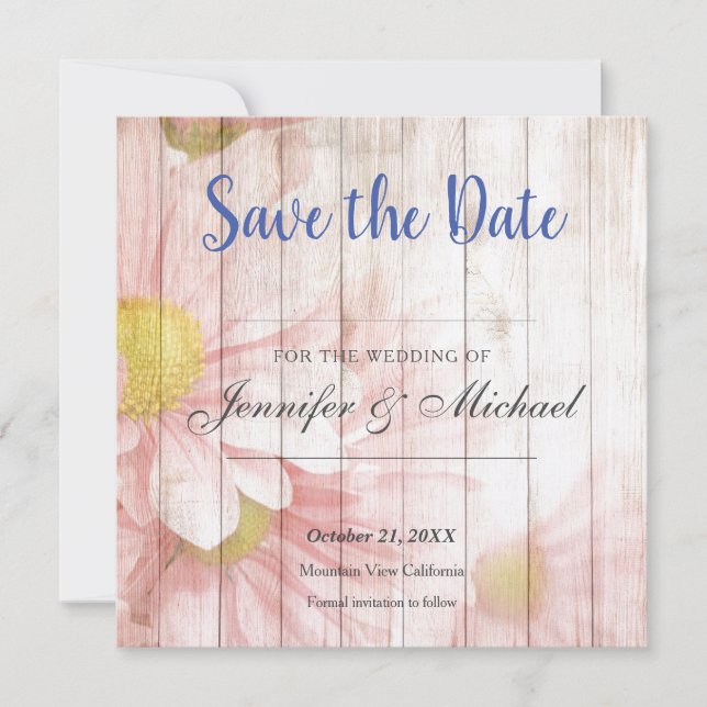 Reserva La Fecha Boda Profesional Floral Laid Clásico (Anverso)