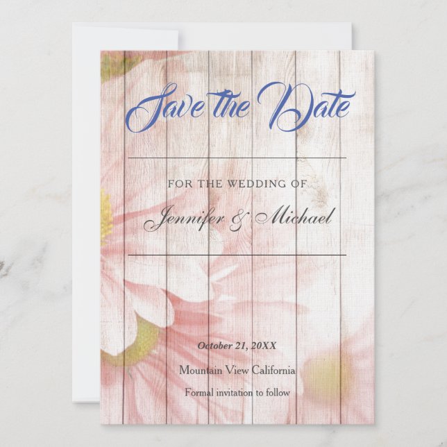 Reserva La Fecha Boda Profesional Floral Linen Clásico (Anverso)