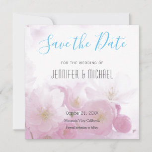 Reserva La Fecha Boda Profesional Floral Moderno Sky Blue