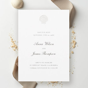 Reserva La Fecha Boda Puro Formal Clásico Nautical Seashell