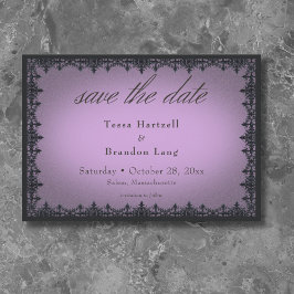 Reserva La Fecha Boda púrpura de la frontera gótica de hierro victo