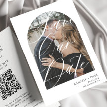 Boda QR CODE de escritura moderna en arco