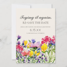 Boda Re-Save Date Photo Watercolor Flores silvestr