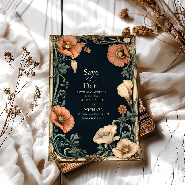 Reserva La Fecha Boda Real Victoriano Boda Floral Whimsical (Subido por el creador)