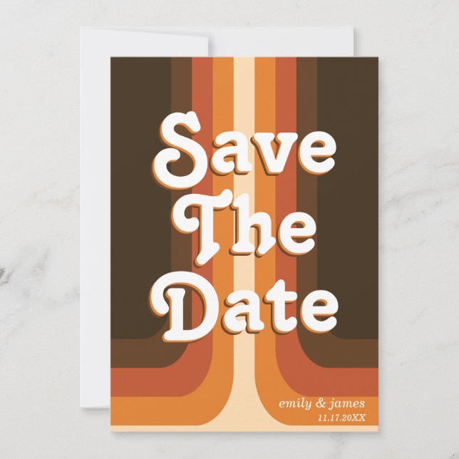 Reserva La Fecha Boda retro moderna salva la fecha (Anverso)