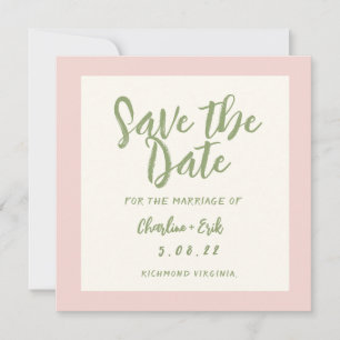 Reserva La Fecha Boda retro pastel con letra a mano para Save The D