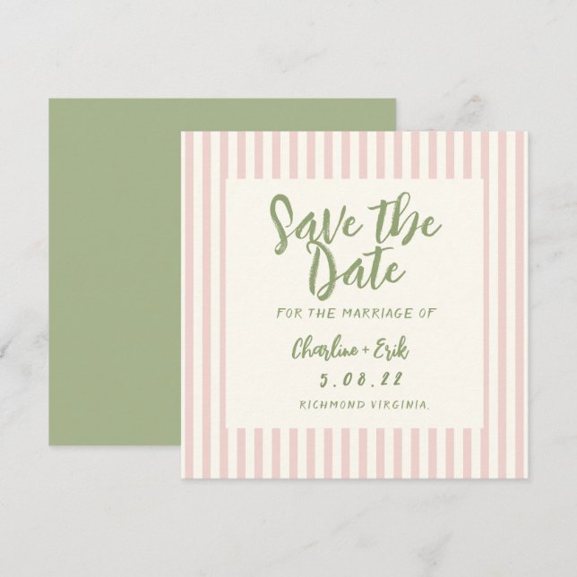 Reserva La Fecha Boda Retro Pastel Letra a Mano Save The Date (Anverso / Reverso)
