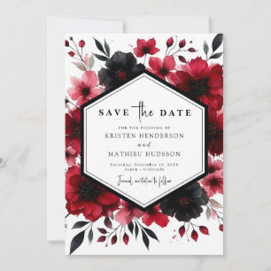 Reserva La Fecha Boda rojo romántico único criminal