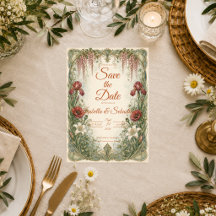 Boda romántica Art Nouveau en jardín de glicinias