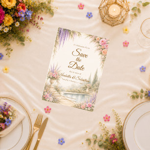 Reserva La Fecha Boda Romántica en Jardín