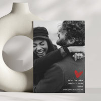 Boda Romántica Moderna en Blanco y Negro Corazón