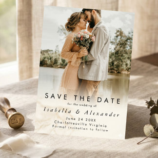 Reserva La Fecha Boda Romántica Moderna y Elegante con Fotos Comple