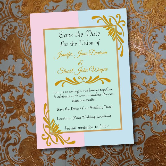 Reserva La Fecha Boda Romántica Rococó Floral (Subido por el creador)