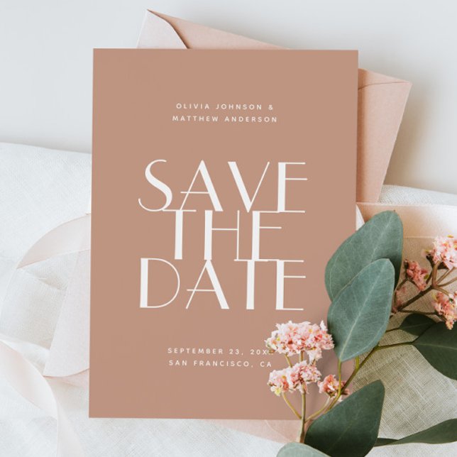 Reserva La Fecha Boda Romántica Warm Blush | Foto Moderna & QR (Subido por el creador)