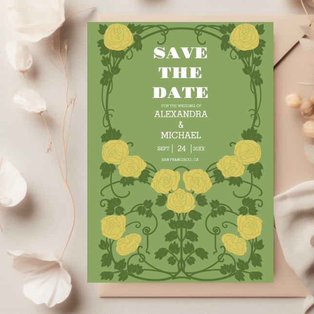 Reserva La Fecha Boda romántico de Art Nouveau (Subido por el creador)