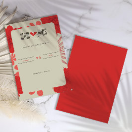 Reserva La Fecha Boda Romántico de Floral Roja