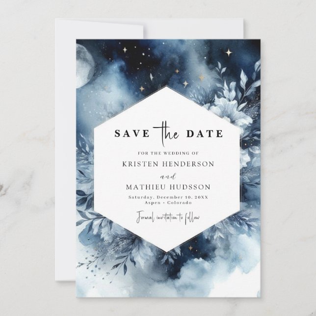 Reserva La Fecha Boda romántico elegante (Anverso)