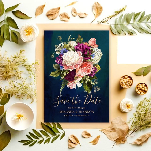 Reserva La Fecha Boda Romántico Floral Esmeralda Verde Oro (Subido por el creador)