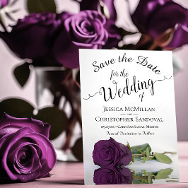 Reserva La Fecha Boda romántico Rosa púrpura reflectante