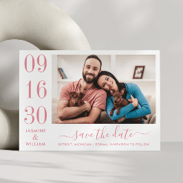 Reserva La Fecha Boda Rosa Moderno Elegancia Foto