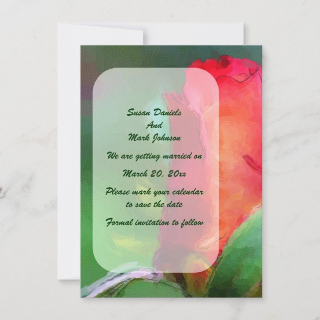 Reserva La Fecha Boda Rosebud Flower (Anverso)