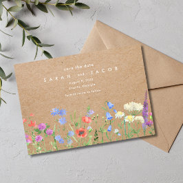 Reserva La Fecha Boda ruso de Wildflower Kraft Paper