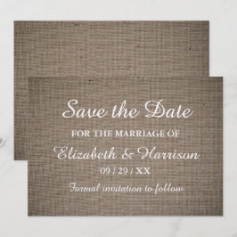 Reserva La Fecha Boda Rustic Burlap