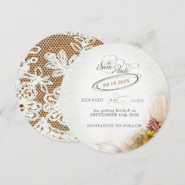 Reserva La Fecha Boda Rustic Lace Rust Boho
