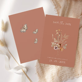 Reserva La Fecha Boda Rustic Terracotta Otumt Fall Wildflowers