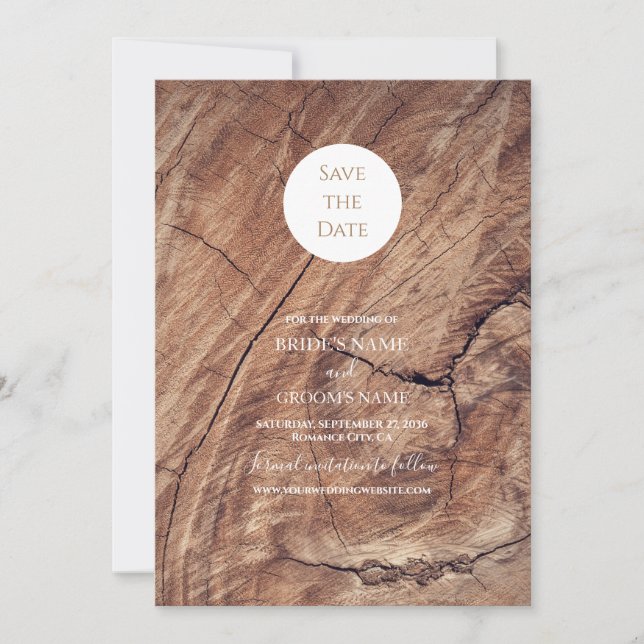 Reserva La Fecha Boda Rustic Wood (Anverso)