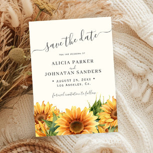 Reserva La Fecha Boda rústica boho de girasoles de verano en jardín