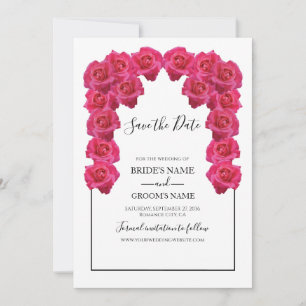Reserva La Fecha Boda Rústica De Rosas Rosadas Salva La Fecha