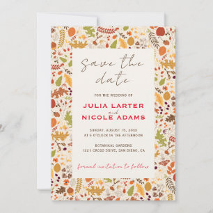 Reserva La Fecha Boda Rústica Floral Bohemio Otoño