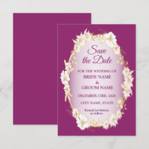 Boda Rústica Geométrica Rosa Floral Blanca Dorada
