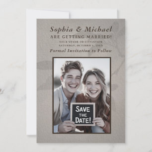 Reserva La Fecha Boda Rústica Informal Foto de Save the Date