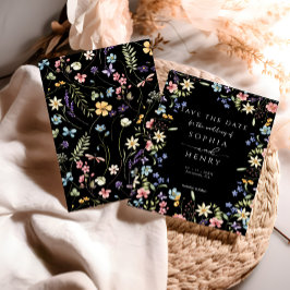 Reserva La Fecha Boda rústica simple en el jardín de flores silvest