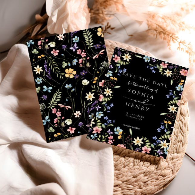 Reserva La Fecha Boda rústica simple en el jardín de flores silvest (Subido por el creador)