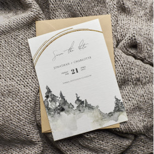 Reserva La Fecha Boda Rústico de Bosques y Montañas