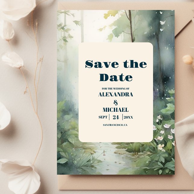 Reserva La Fecha Boda Rústico Elegante de la Selva Montaña (Subido por el creador)