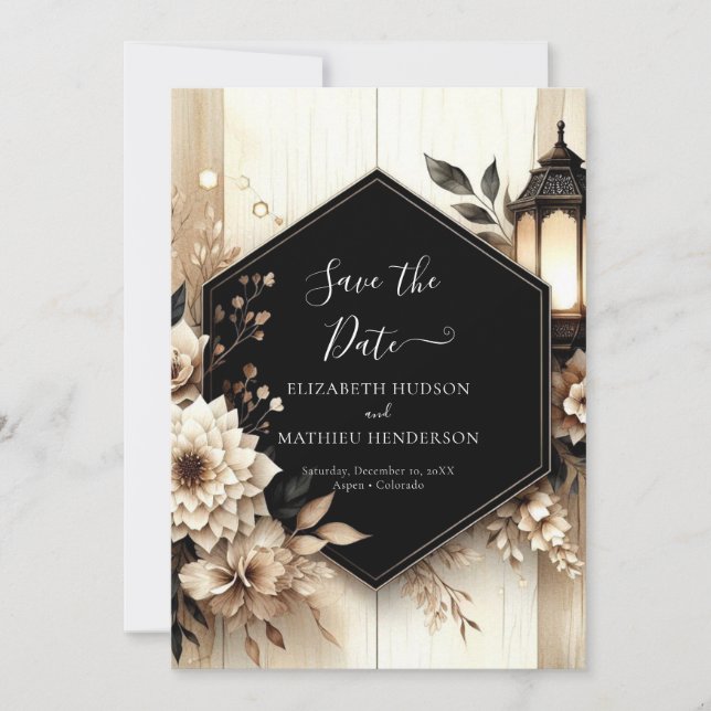 Reserva La Fecha Boda rústico fotográfico clásico (Anverso)