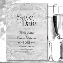 Boda Rústico Gray Wood Lace