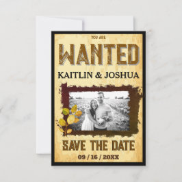 Reserva La Fecha Boda Rústico Occidental 🤠 WANTED Photo