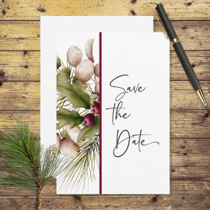 Reserva La Fecha Boda Rústico Pine Winter Bouquet