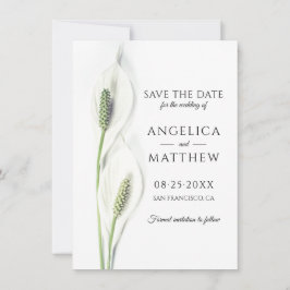 Reserva La Fecha Boda salva la fecha White Peace Calla Lily